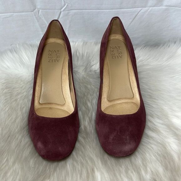 Naturalizer Whitney Wine Suede Heels Sz 10 - Picture 2 of 7